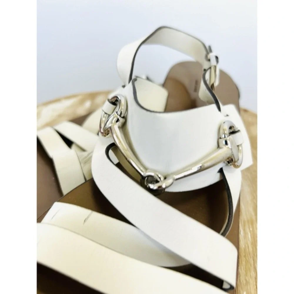 Gucci Women's Liquid Gold‎ Leather Thong Slingback SANDALS size 39.5